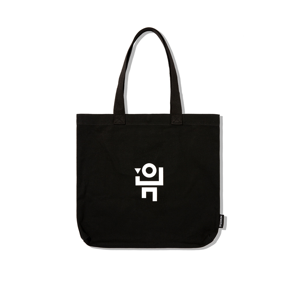 핸디 데일리 양면 디퍼런트 로고 에코백 블랙 hover